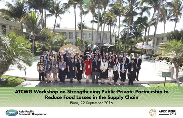 Taiwan Organized 2016 APEC Workshop on Strengthening Public-Private Partnership to Reduce Food Waste at Retail and Consumer Levels Jointly with Peru and New Zealand